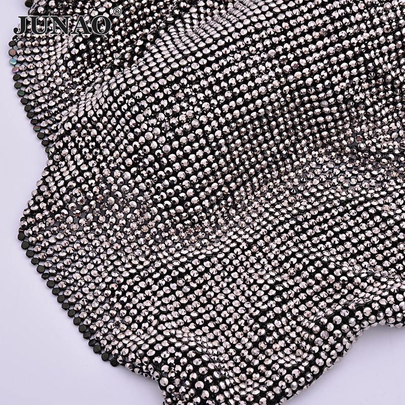 Crystal Mesh Fabric - Junao 45*120 Centimetri Oro Nero di
