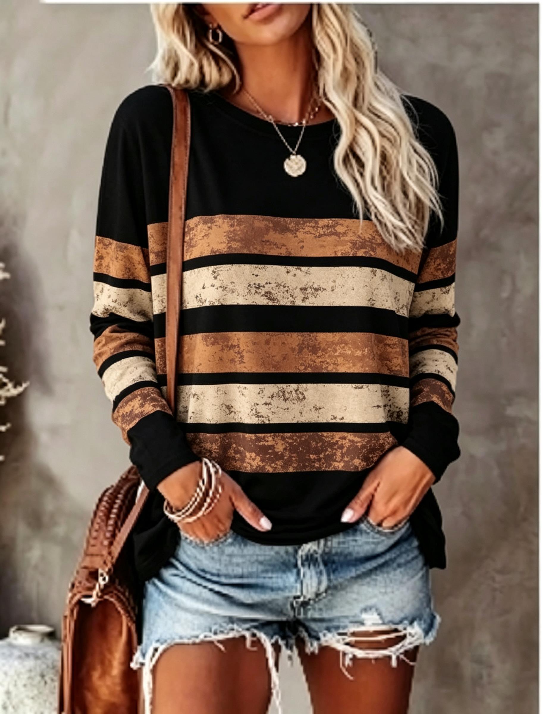 Embellish Knit - Maglietta a Maniche Lunghe da Donna,
