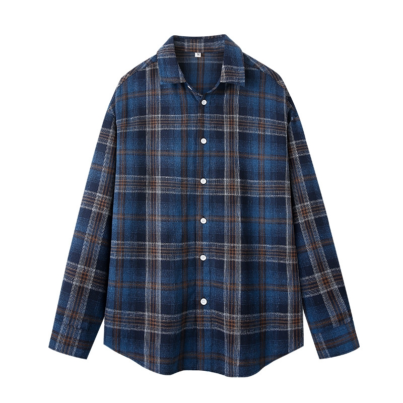 Embellish Knit - Camicia unisex a quadri con bottoni,